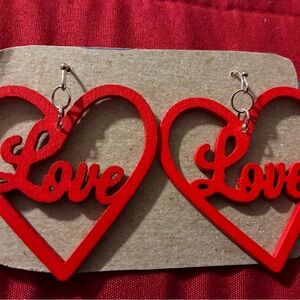 Red Heart Love Earrings
